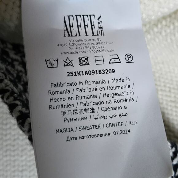 Moschino Jeans Contrast Peace Symbol Intarsia Cotton and Nylon Cardigan Size XS - Picture 9 of 12